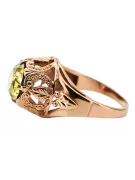 Žlutý Perydot Původní vinobraní 14k vinobraní kroužek vinobraní Vrc080r